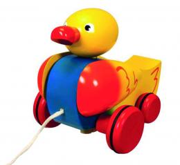 Retro hračka Eichhorn Dřevěná tahací kachnička