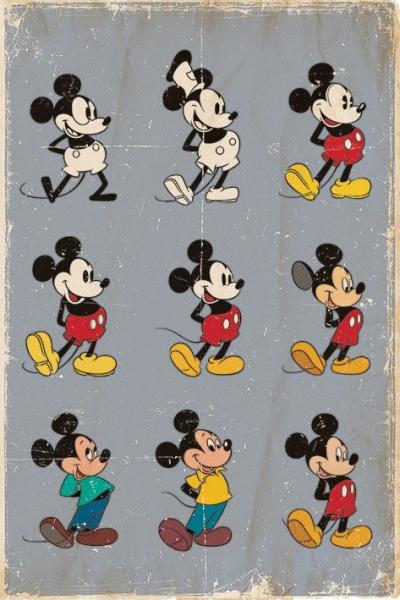 Retro plakát Plakát MICKEY MOUSE - MYŠÁK MICKEY - evolution