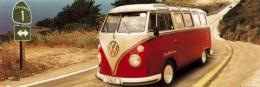 Retro plakát Plakát VW Volkswagen Californian - Route on