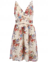Retro šaty Béžové květované šaty Vero Moda Josephine