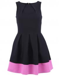 Retro šaty Černé šaty s fialovorůžovým lemem Closet