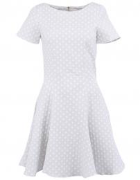 Retro šaty Světle šedé šaty s bílými puntíky Almari