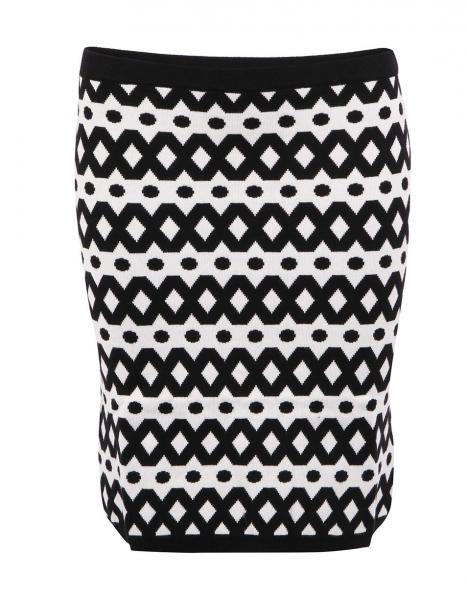 Retro sukně Černo-bílá vzorovaná sukně GINGER+SOUL