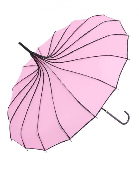Retro doplněk Růžový pagoda deštník s puntíky Blooming Brollies