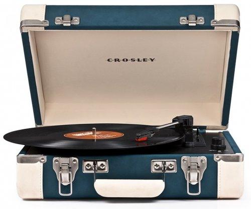 Retro gramofon Crosley Executive, tmavě modrá