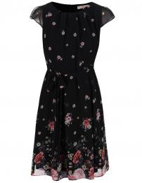 Retro šaty Černé květované šaty Dorothy Perkins Petite