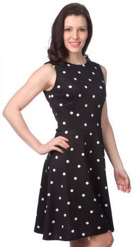Retro šaty Chaps dámské puntíkované šaty XS černá