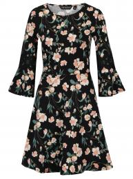 Retro šaty Růžovo-černé květované šaty Dorothy Perkins