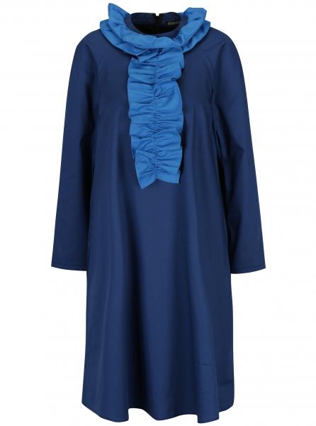 Retro šaty Tmavě modré šaty s volánky Framboise Cut from crisp