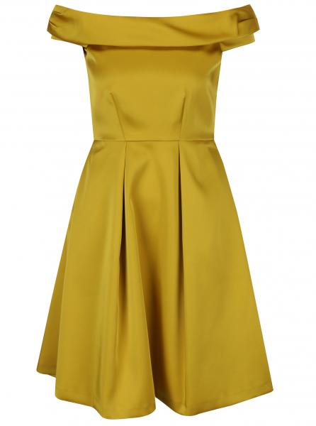 Retro šaty Žluté šaty s odhalenými rameny Closet
