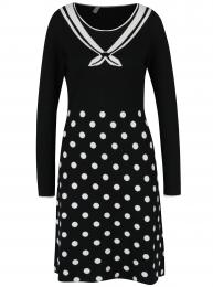 Retro šaty Bílo-černé svetrové šaty s puntíky Blutsgeschwister
